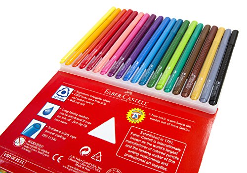 Faber-Castell 155320 - Fasermaler GRIP Colour Marker, 20er Etui -