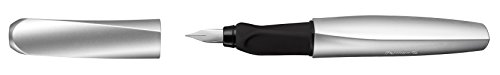 Pelikan 947366 Twist Füllhalter (Universell für Rechts- und Linkshände) silber -