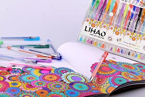 LIHAO Gelschreiber Gelstifte Set Glitzer 48 Farben -