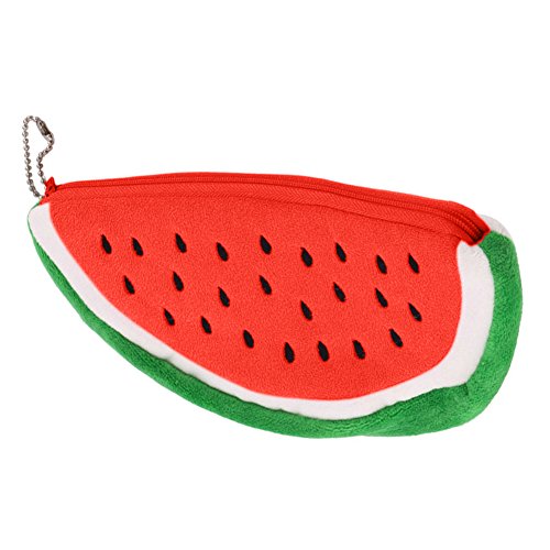Bluelans® Wassermelone Bleistifthalter Bleistift Federtasche Federmäppchen Kosmetik Make-up Tool Bag Aufbewahrungstasche Geldbeutel Münzen Beutel (M (20cm x 10cm), Rot) -