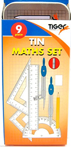 Geometrie-/Mathematik-Set Set mit 9 Teilen Metall-Stifteetui Zirkel-Set ideal für Schule & Uni -