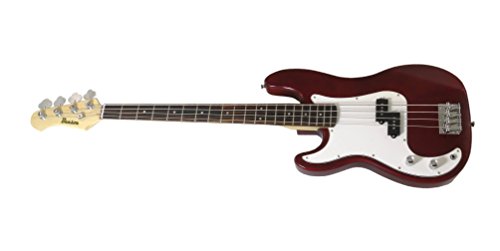 Benson PSN (Precision) Rotwein rot Linkshänder E-Bass Gitarre Paket -