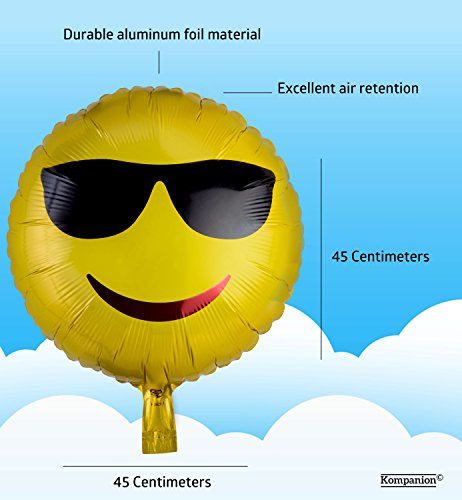 Emoji Party Ballons 25 Pack Party Ausstattung, Packung mit Verschiedenen Emoticon Helium Ballons - 7