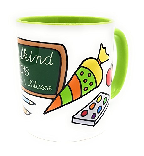 Einschulungs-Tasse Schulkind 2018 Du bist 1. Klasse zur Einschulung inkl. Geschenkverpackung Mädchen Jungen - 3