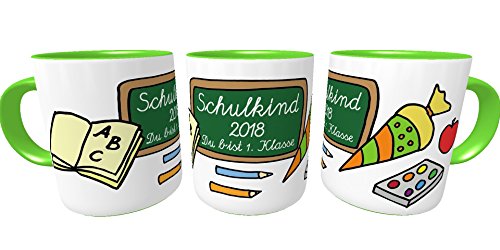 Einschulungs-Tasse Schulkind 2018 Du bist 1. Klasse zur Einschulung inkl. Geschenkverpackung Mädchen Jungen - 5
