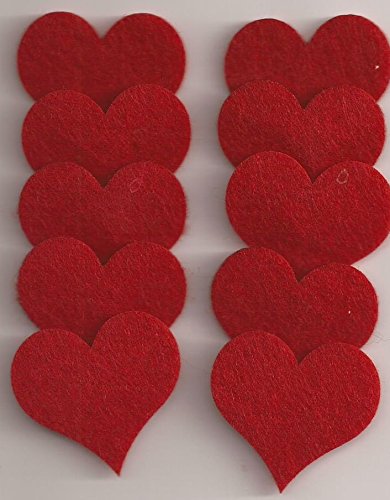 Filz-Stanzteile Herz 10 Stück ca. 4 cm