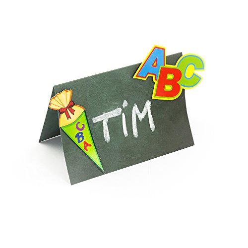 Oblique-Unique® ABC Schultüte 123 Zahlen Buchstaben Tisch Dekoration zur Schuleinführung - Konfetti Zuckertüte Einschulung Schulanfang - 2