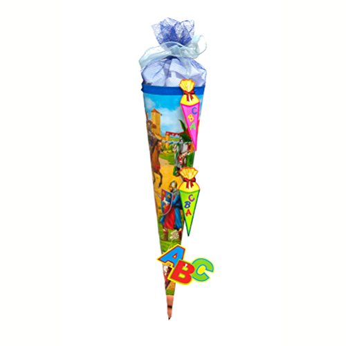 Oblique-Unique® ABC Schultüte 123 Zahlen Buchstaben Tisch Dekoration zur Schuleinführung - Konfetti Zuckertüte Einschulung Schulanfang - 4