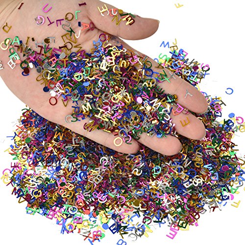 Willingood ABC Buchstaben Konfetti [7000pc] Schuleinführung Zuckertüte Einschulung Schulanfang, Streudeko Hochzeit Tischdeko - 3