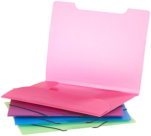 General Office Dokumentenmappe: 4er-Set Eckspanner-Einschlagmappen mit Gummizug, Kunststoff, 4 Farben (Gummizugmappe) - 2