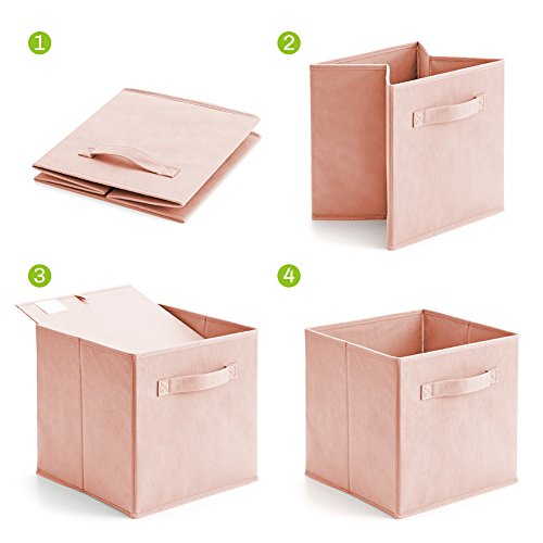 Aufbewahrungsbox, EZOWare 6er-Set Aufbewahrungskiste ohne Deckel - Pale Dogwood - 6