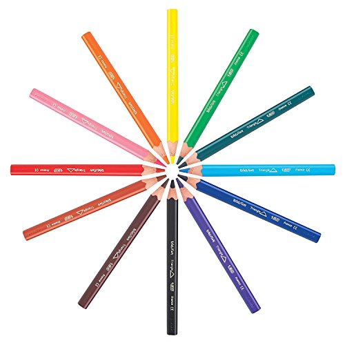 Bic Kids ECOlutions Evolution Buntstifte / Dreikant Farbstifte für Kinder ab 2 Jahren / Ergonomisch / Fördert richtige Handhabung / Bruchsichere Mine / Ohne Holz / Buntstifte Set mit 12 Buntstiften - 2