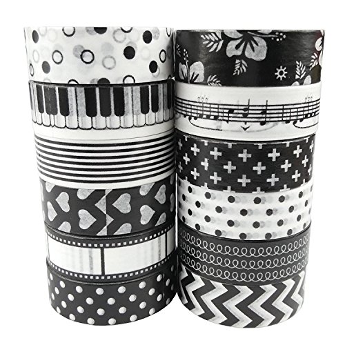 AUFODARA 12er Washi Tape Set Unterschiedliche Mustern Klebeband DIY Deko - 2