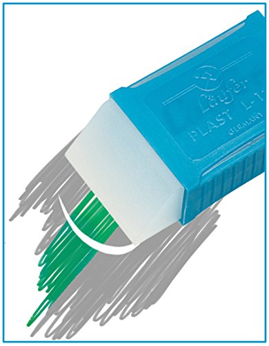 Läufer 69392 Plast L-125 Radierer mit Haltemanschette aus Kunststoff, Radiergummi aus Kunststoff, abgeschrägt, transparent - 2