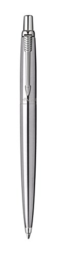 Parker S0705560 Jotter-Kugelschreiber (Edelstahl mit Chromverzierung, Geschenkbox) schreibfarbe blau - 2