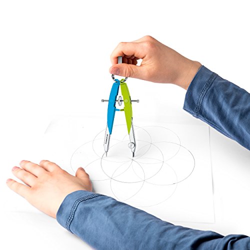 Staedtler Mars Comfort 556 00-N1 Zirkel, Geometriezirkel, Etui mit Klappdeckel, neon blau-grün - 4