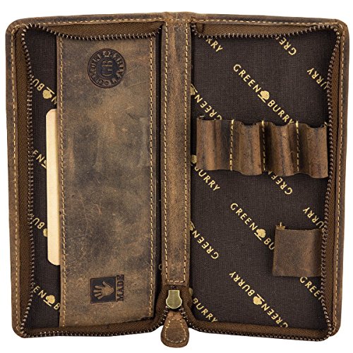 Greenburry Vintage Leder Stifteetui Federmäppchen Stiftebox Mäppchen 1648-25 - 2
