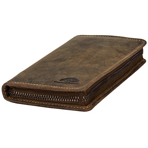 Greenburry Vintage Leder Stifteetui Federmäppchen Stiftebox Mäppchen 1648-25 - 3