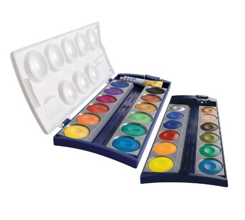 Pelikan 720631 Deckfarbkasten K24, 24 Qualitätsfarben und 1 Tube Deckweiß (7,5 ml), nach DIN 5023 - 3