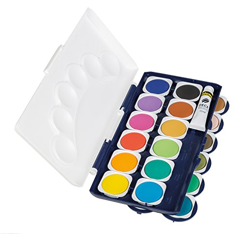 Idena 22064 - Deckfarbkasten mit 24 Farben und 1 Tube Deckweiß - 4