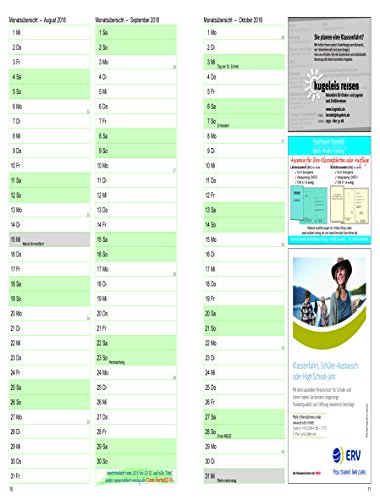 Lehrerkalender / Schuljahresplaner 2018/2019 der Große im Format A4 - 6