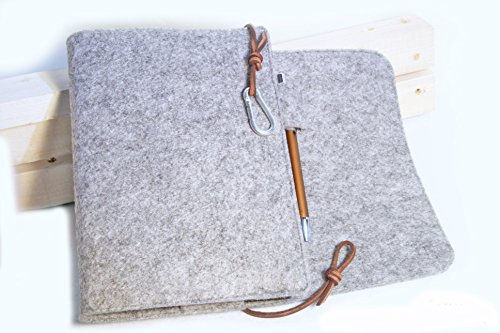 Kalender, edler Einband Notizbuch A5, Filz, Buchhülle, personalisiert Name blau Kalender Hülle Filz Leder retro Vintage Geschenk Schule Abitur Ausbildung Studium lässig - 8