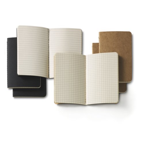 Moleskine Cahier Notizhefte (kariert, Pocket, Kartoneinband) 3-er-Set schwarz - 6