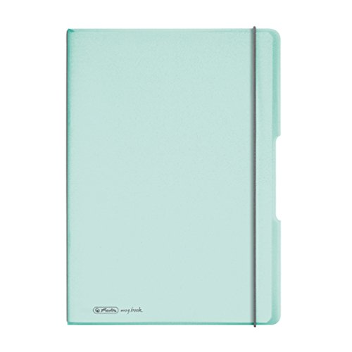 Herlitz 11408655 Notizheft (A4, PP-Wechselcover mit Verschlußgummi, 80g/m²) 80 Blatt minze-transparent - 2