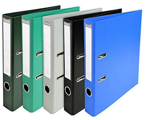Exacompta 53054E Premium Kunststoff-Ordner (PVC, 2 Ringe, Rücken 50 mm, DIN A4) 10 Stück Farbkombination - 2