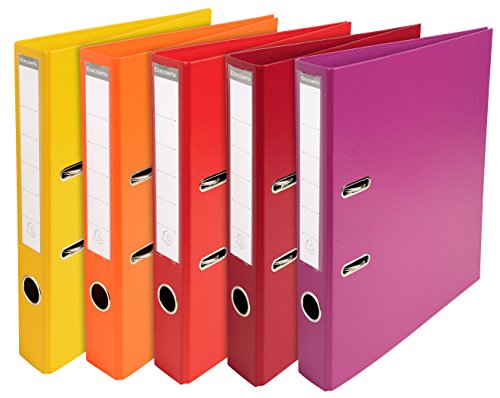 Exacompta 53054E Premium Kunststoff-Ordner (PVC, 2 Ringe, Rücken 50 mm, DIN A4) 10 Stück Farbkombination - 7