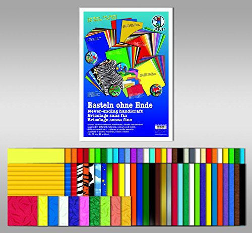 Ursus 7910099 - Basteln, 164 Bastelpapiere, sortiert in verschiedenen Materialien, Farben und Motiven - 3