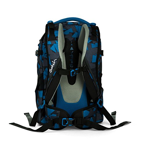 Satch Pack by Ergobag - 2tlg. Set Schulrucksack (+SchlamperBox Etui) - Blue Triangle - 3