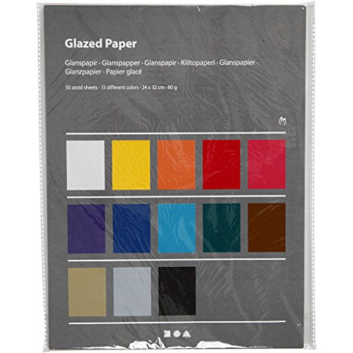 Glanzpapier, Sortiment, Blatt 24x32 cm, 80 cm, 50sort. Blatt - 2