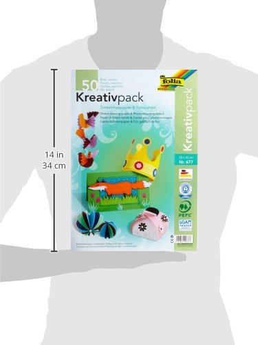 Folia 677 - Kreativpack Tonpapier / Fotokarton, 23 x 33 cm, 50 Blatt, je 25 Farben -