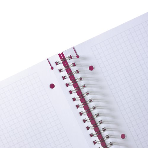 Herlitz 11293081 Spiralblock A4 to go, Holzfreies Papier, 80 Blatt, beere -