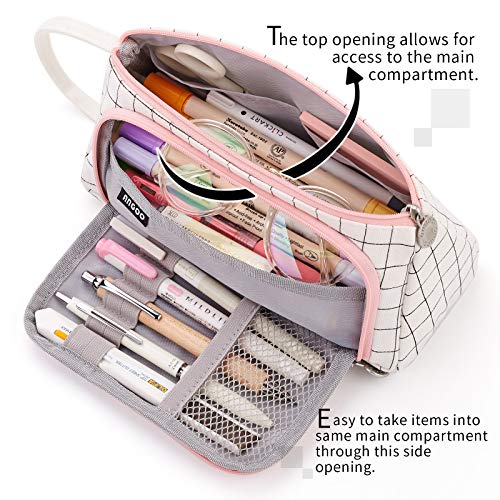 EASTHILL Federmäppchen pencil case mit grossem Fassungsvermögen Mäppchen Schreibwarenbeutel Bleistift Beutel für Middle High School College Office Studentin Mädchen Erwachsener Geschenk -kariert - 4
