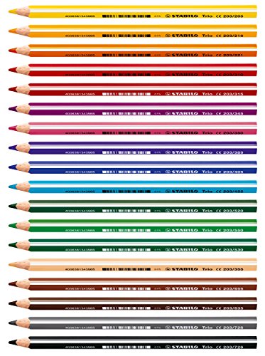 Dreikant-Buntstift - STABILO Trio dick - 18er Pack - mit 18 verschiedenen Farben - 2