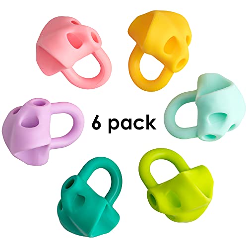 Piepmatz und Grünschnabel ergonomische Schreibhilfe für die richtige Stifthaltung - 6 Stück Stiftgriff für Bleistift und Buntstift - für Rechts und Linkshänder - plastikfrei verpackt - 2