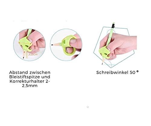 Piepmatz und Grünschnabel ergonomische Schreibhilfe für die richtige Stifthaltung - 6 Stück Stiftgriff für Bleistift und Buntstift - für Rechts und Linkshänder - plastikfrei verpackt - 6