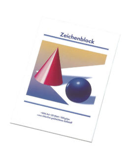 5 Zeichenblöcke Kugel und Kegel A4